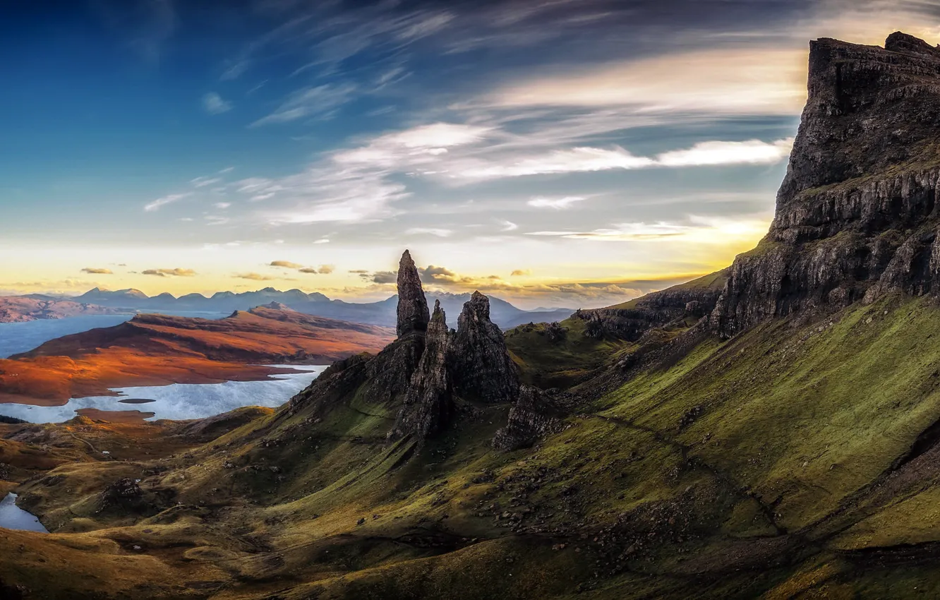 Photo wallpaper the sky, mountains, nature