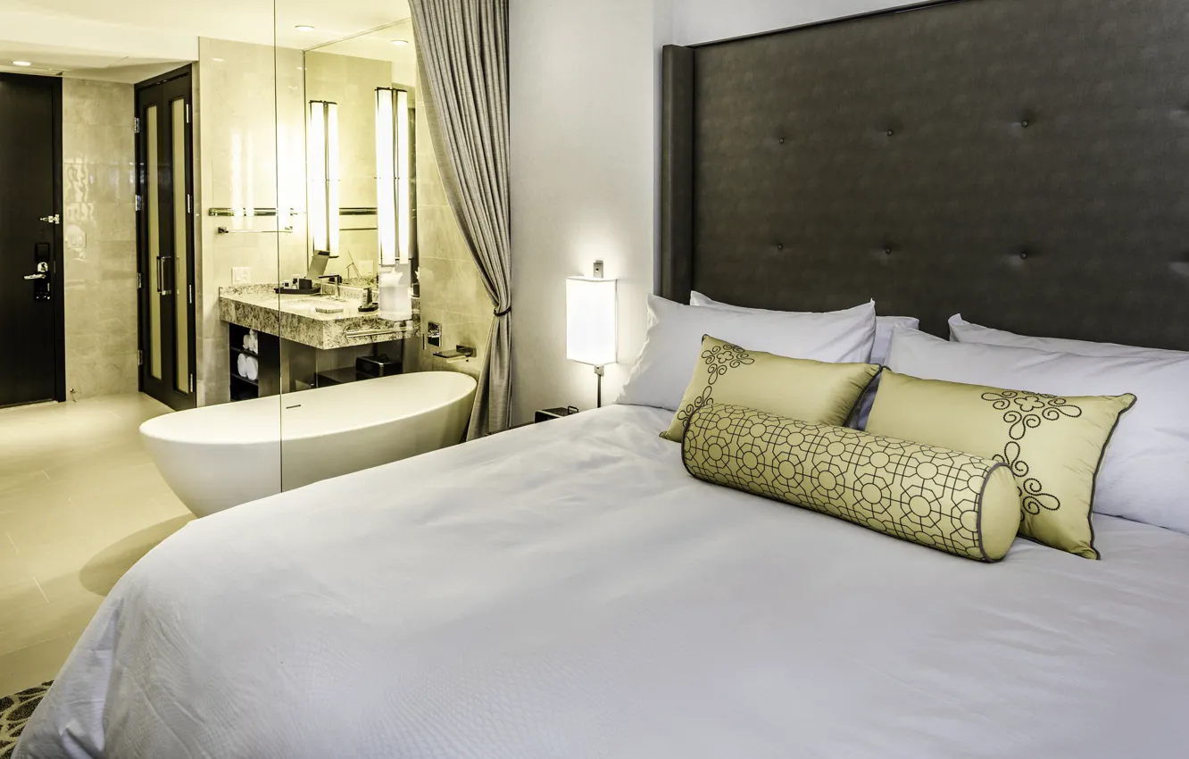 Photo wallpaper comfort, bed, interior, apartment, Cavanna