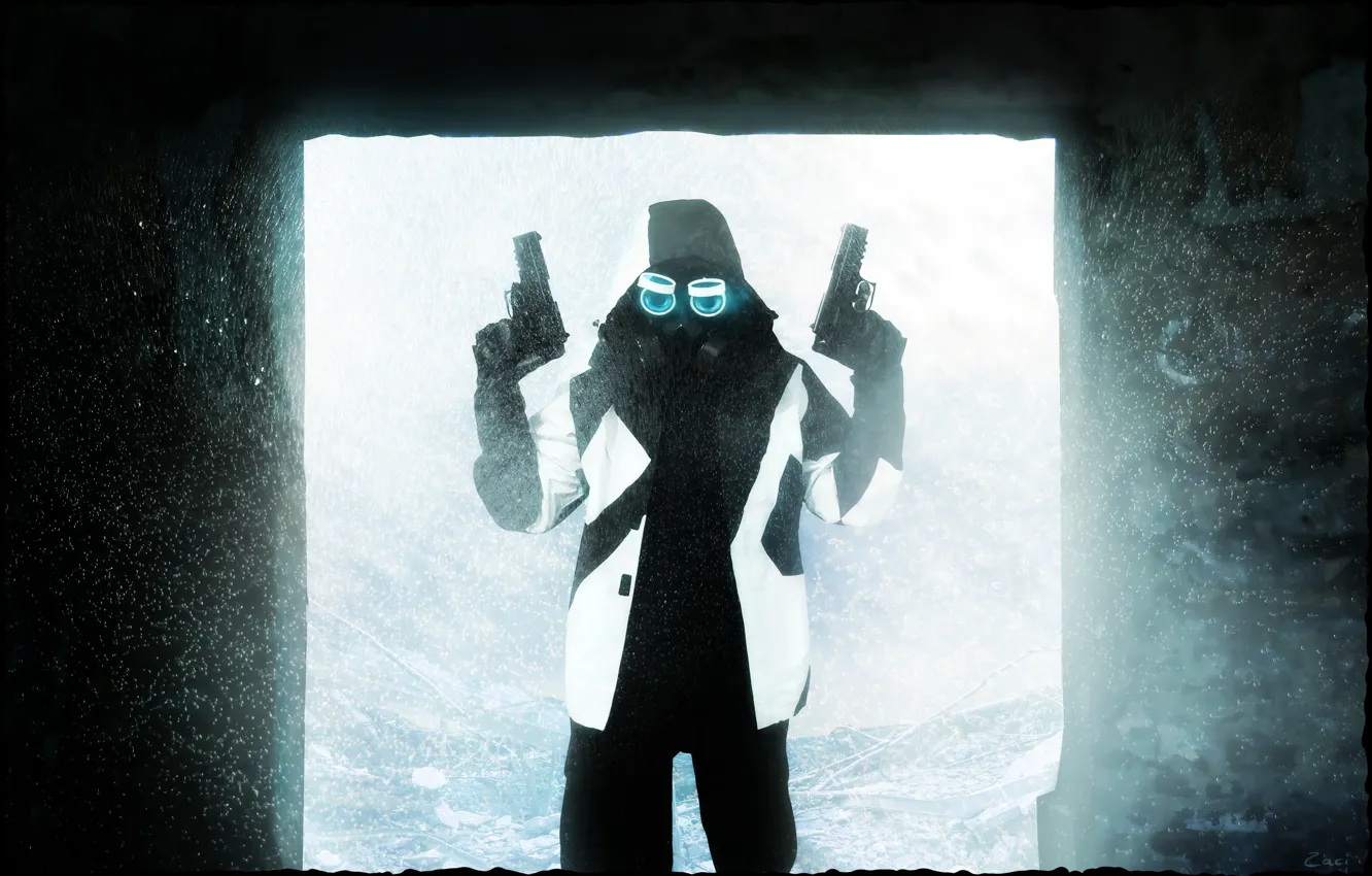 Photo wallpaper snow, gun, weapons, opening, romance of the Apocalypse, romantically apocalyptic, Snippy