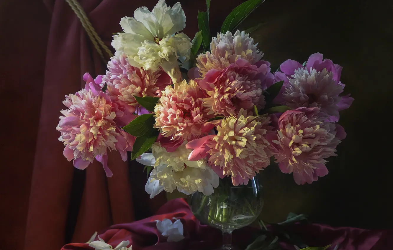 Photo wallpaper flowers, table, bouquet, still life, composition