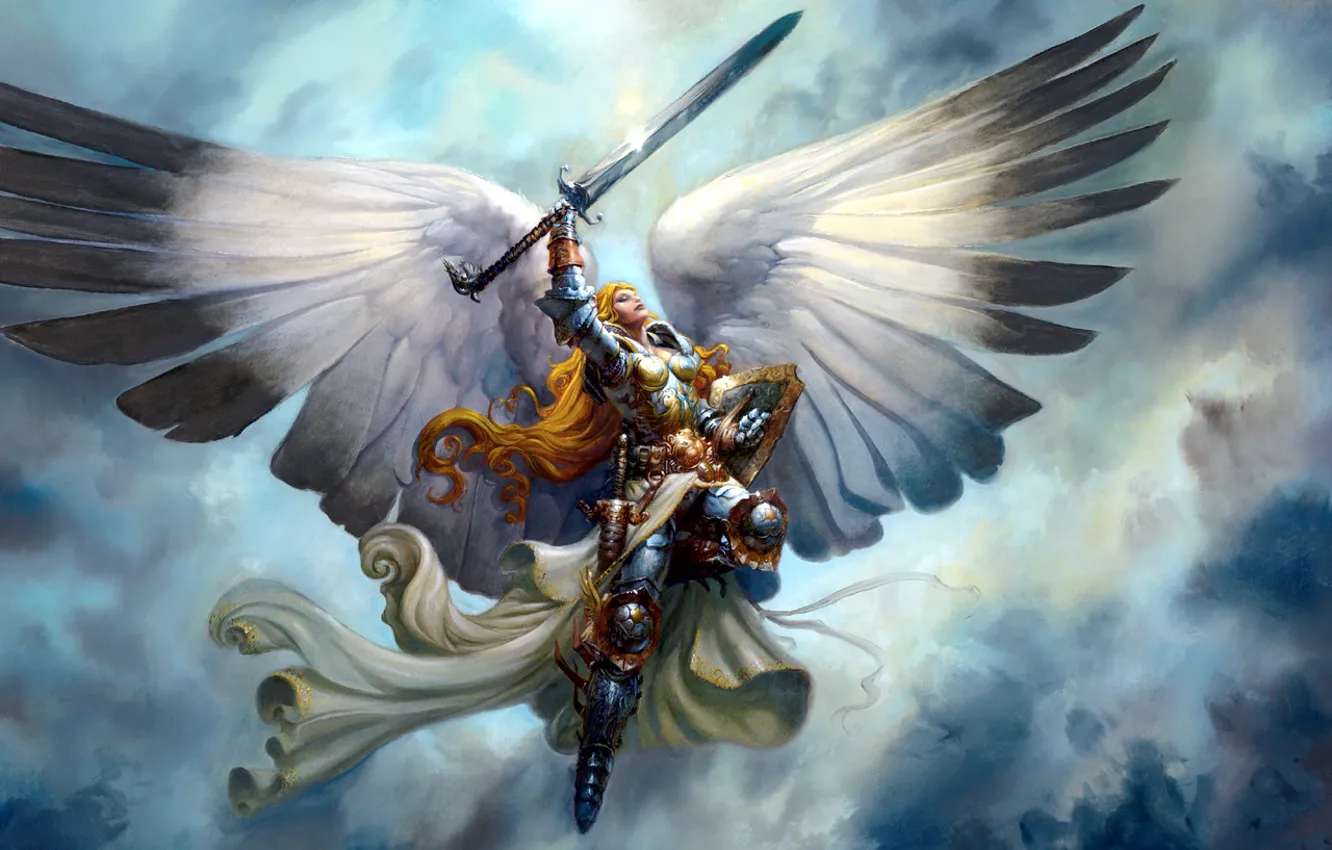 Photo wallpaper dream, freedom, fantasy, wings, angel