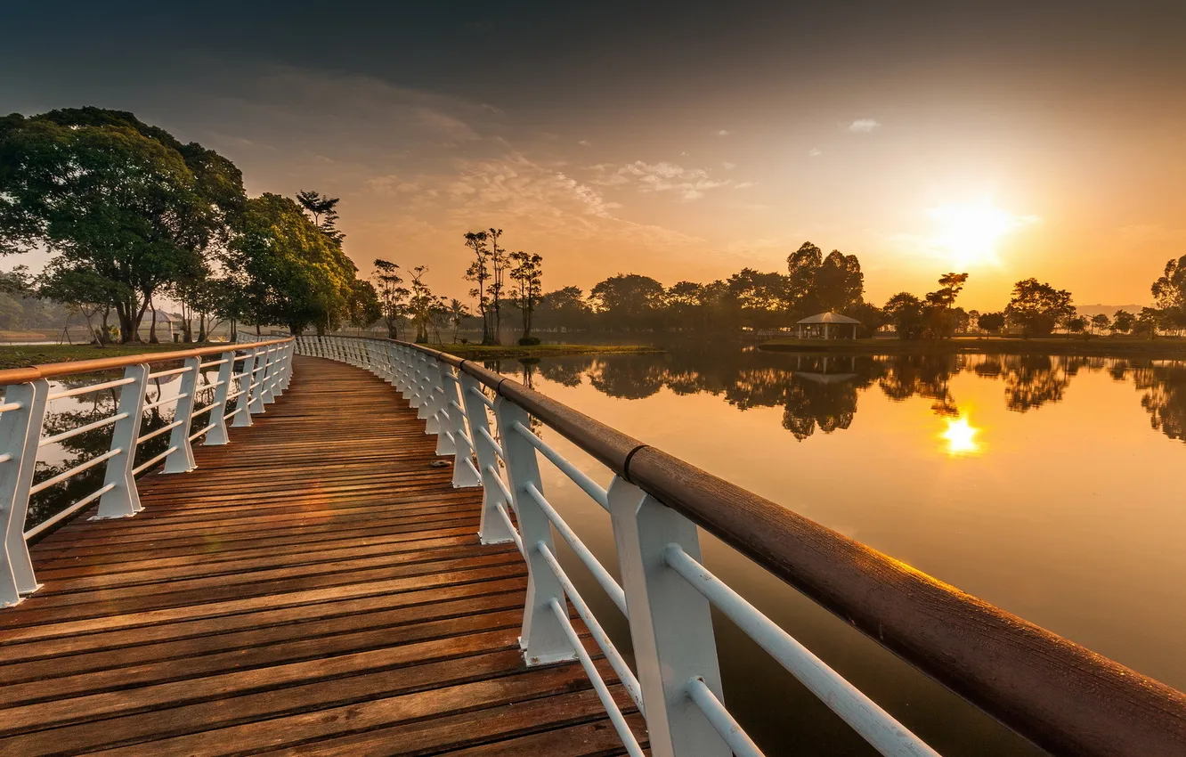Photo wallpaper sunset, the city, Kuala Lumpur, Malaysia
