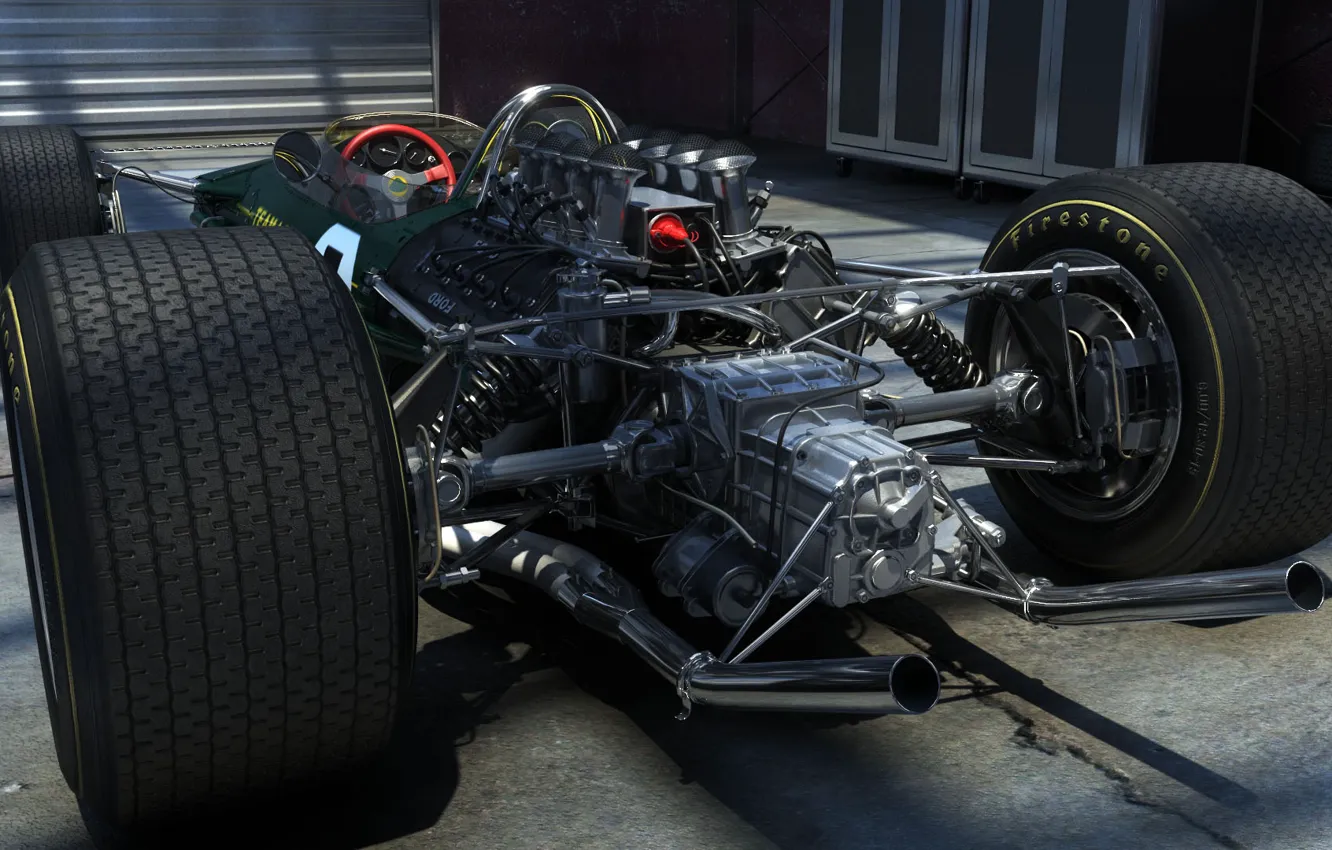Photo wallpaper rendering, engine, Lotus, tires, sports car, the car