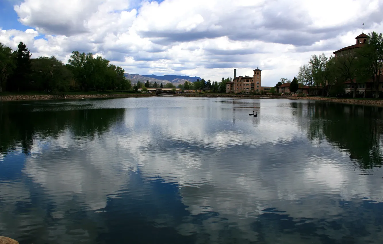 Photo wallpaper city, bridge, building