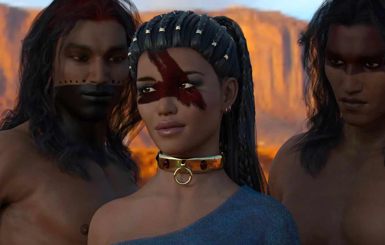 Photo wallpaper girl, guy, Indian