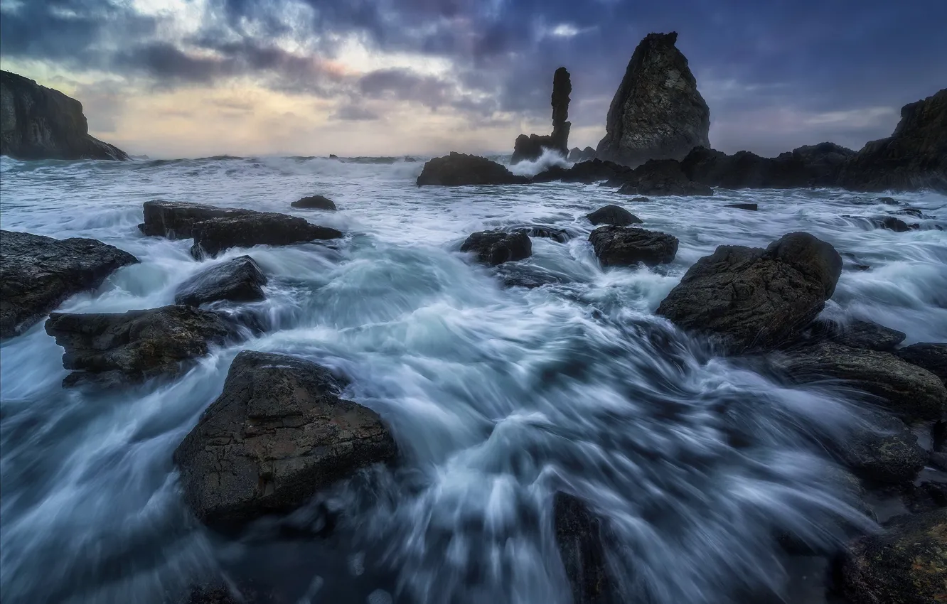 Photo wallpaper sea, rocks, shore