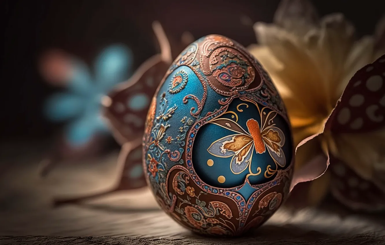 Photo wallpaper flowers, holiday, pattern, butterfly, Board, eggs, spring, Easter