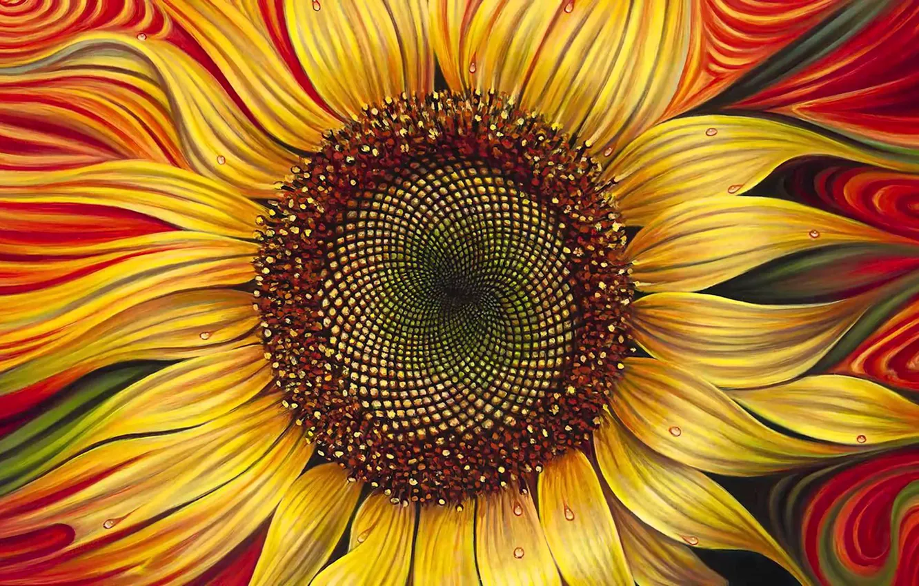 Photo wallpaper background, sunflower, Ricardo Chavez Mendez