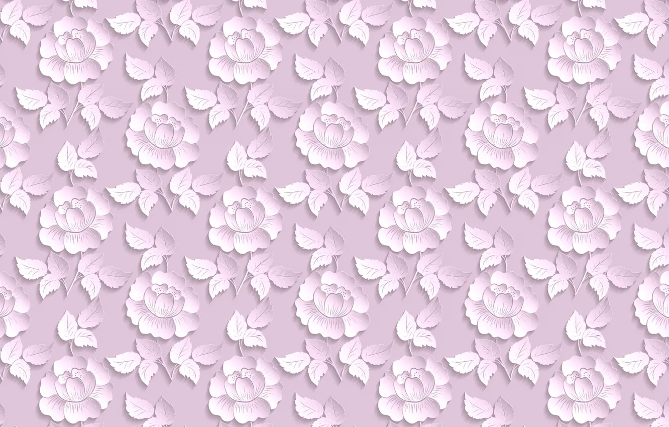 Photo wallpaper pattern, roses, pink, the volume