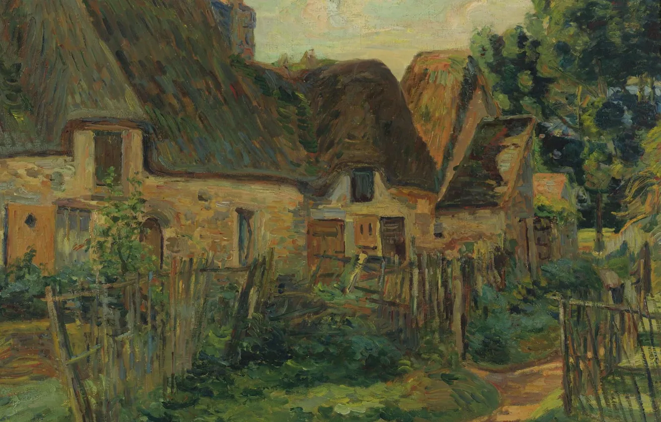 Photo wallpaper house, picture, village, impressionism, Arman Hyomin, Armand Guillaumin, Landscape of the Ile-de-France