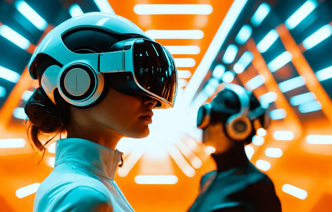 Photo wallpaper girl, fiction, helmet, science fiction