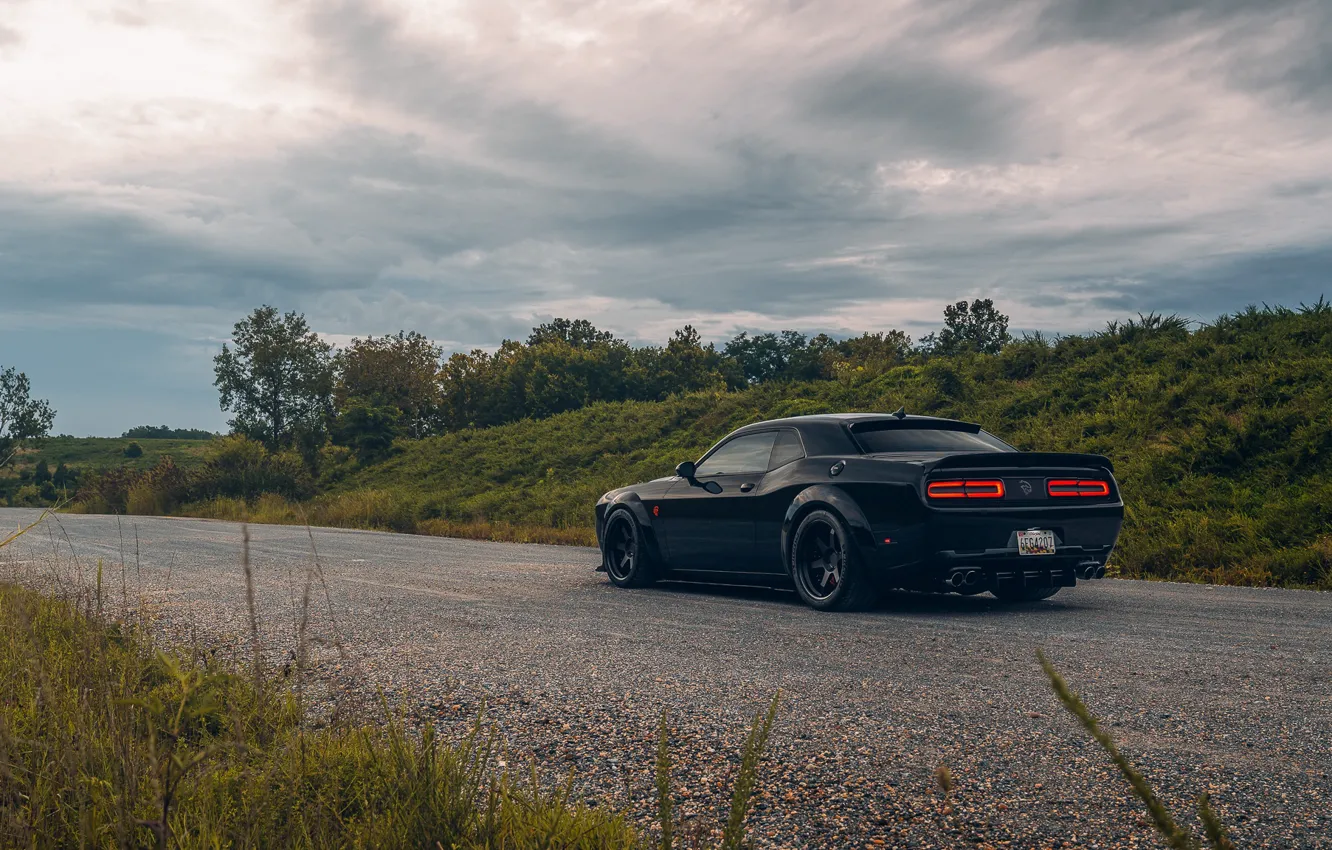 Photo wallpaper dodge, challenge, backside, srt hellcat