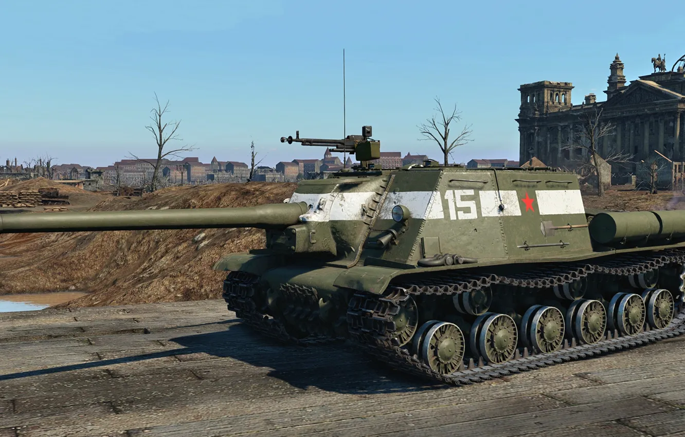 Photo wallpaper USSR, self-propelled artillery, The ISU-122