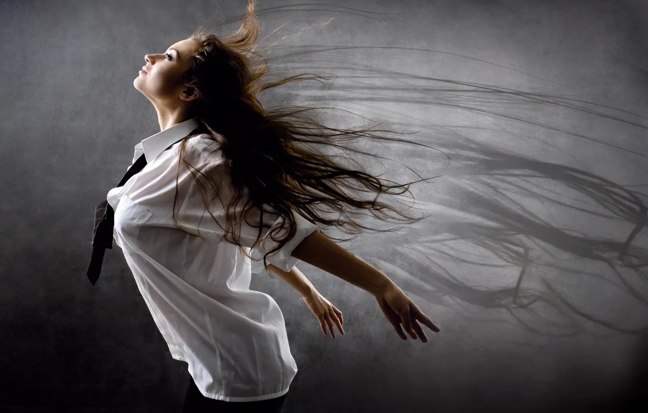 Photo wallpaper white, girl, pose, background, mood, hair, wings, shadow