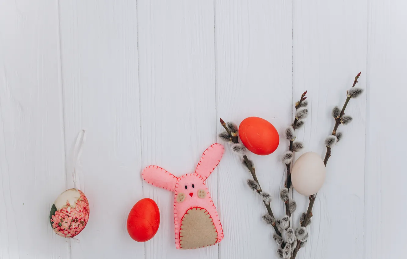 Photo wallpaper holiday, toy, eggs, spring, rabbit, Easter, toy, Verba
