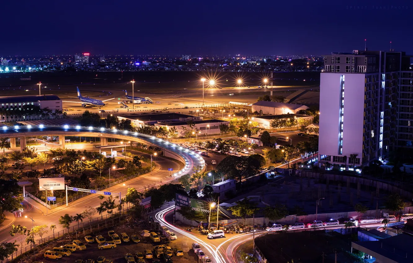 Photo wallpaper night, the city, Tan Son Nhat Air Port