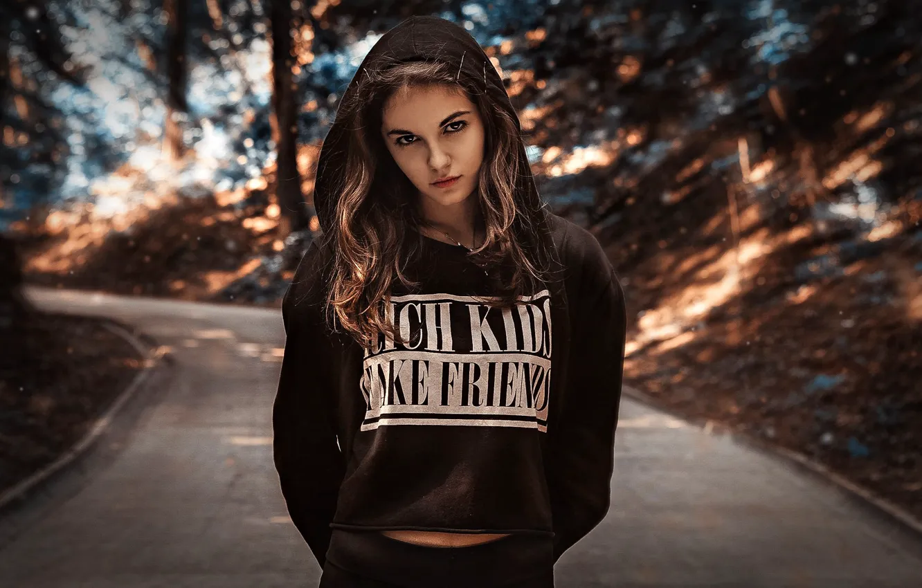 Photo wallpaper look, girl, hair, Alexander Tsarev