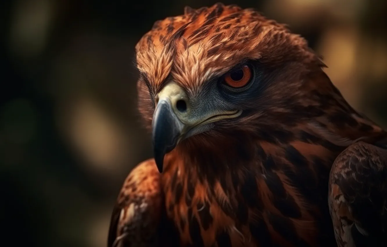 Photo wallpaper eyes, look, face, bird, predator, head, beak, hawk