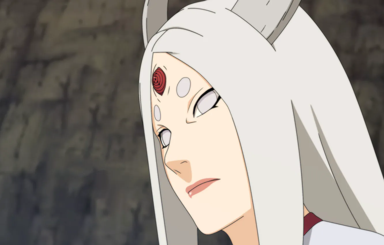 Photo wallpaper girl, horns, Naruto, art, manga, byakugan, ootsutsuki kaguya