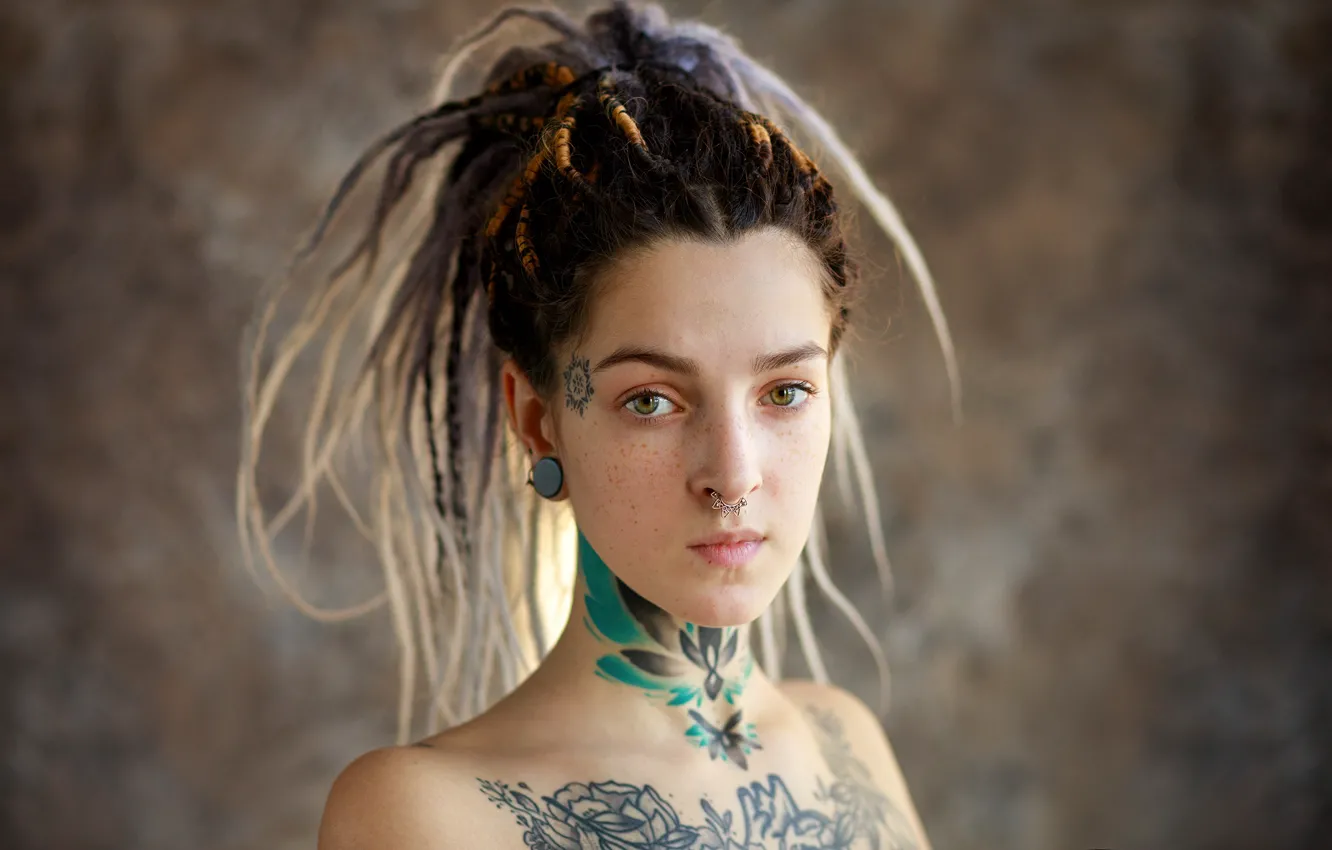 Photo wallpaper nude, look, tattoos, piercings, Igor Kupriyanov