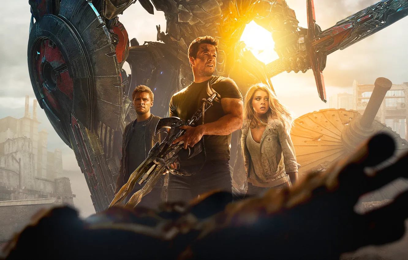 Photo wallpaper Transformers, Mark Wahlberg, Age Of Extinction, Age of extinction Transformers, Nicola Peltz