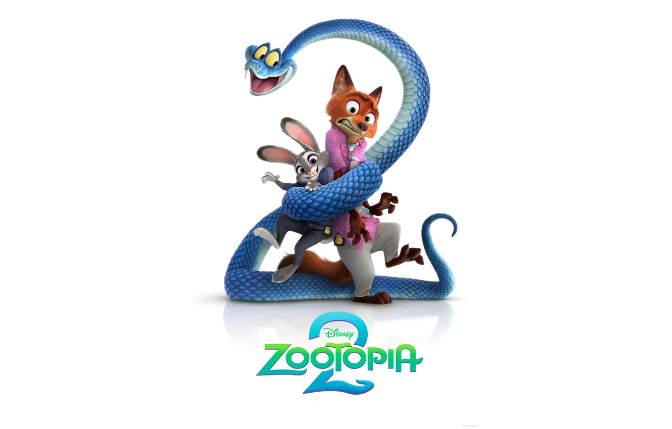 Photo wallpaper cartoon, white background, movies, 2025 Movies, Zootopia 2, Walt Disney Animation