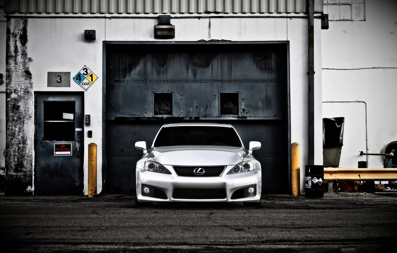 Photo wallpaper building, Lexus, silver, profile, Lexus, silvery, tinted