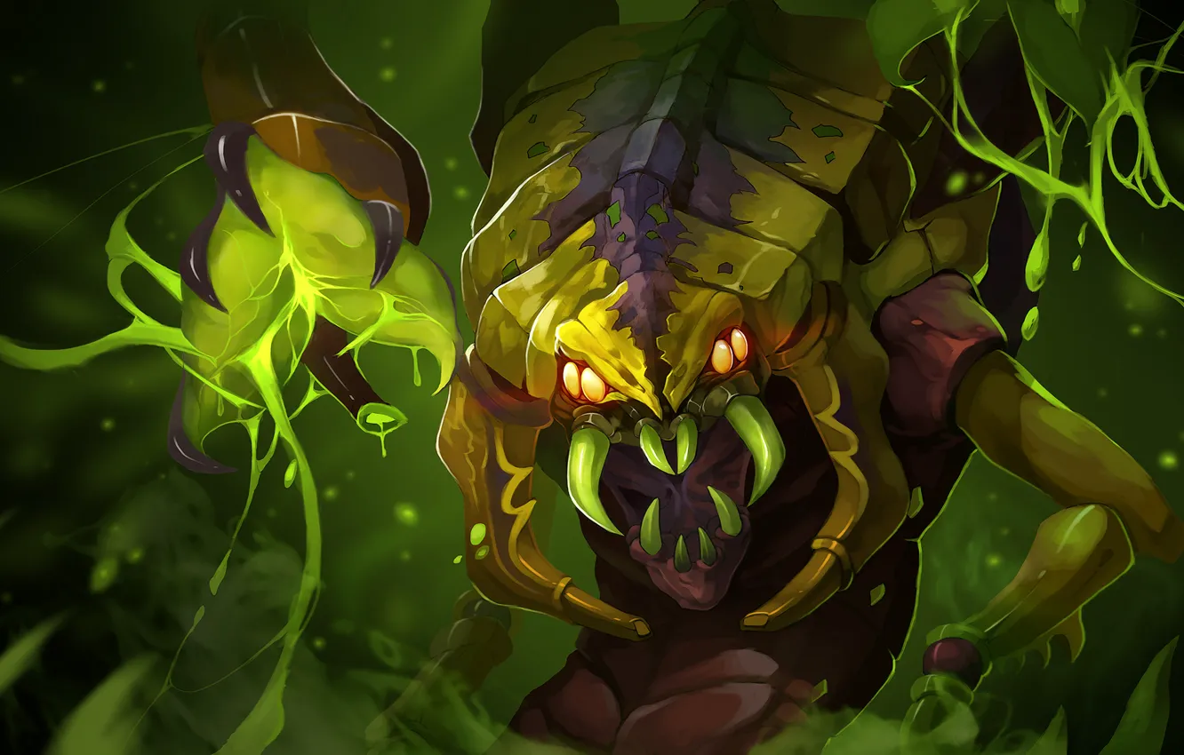 Photo wallpaper fangs, dota 2, Lesale Deathbringer, Venomancer
