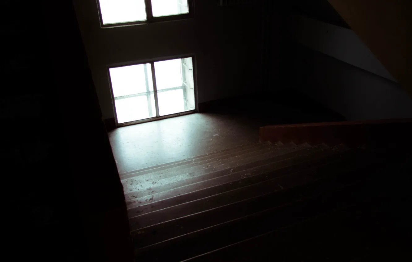 Photo wallpaper light, window, ladder, steps