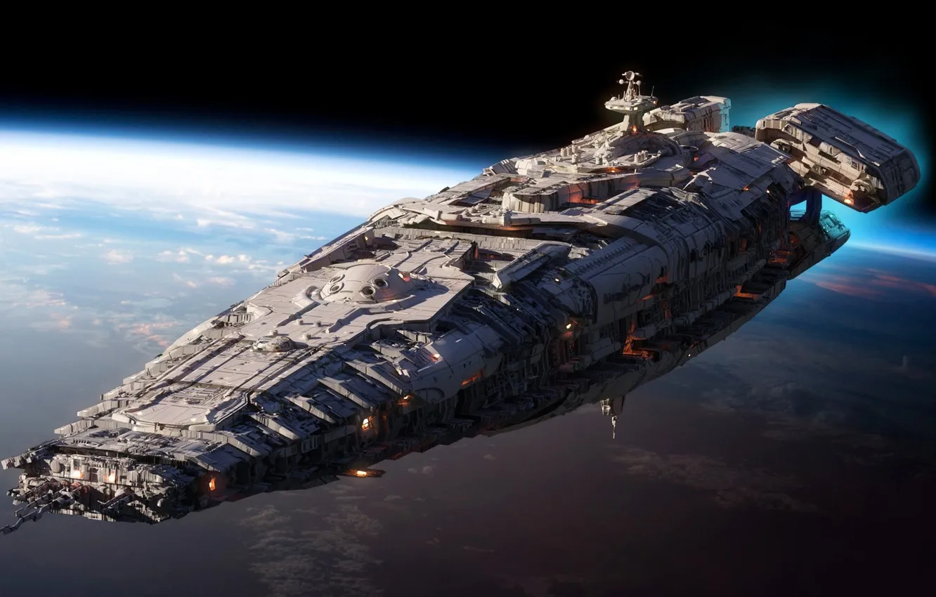 Photo wallpaper space, science fiction, spaceship