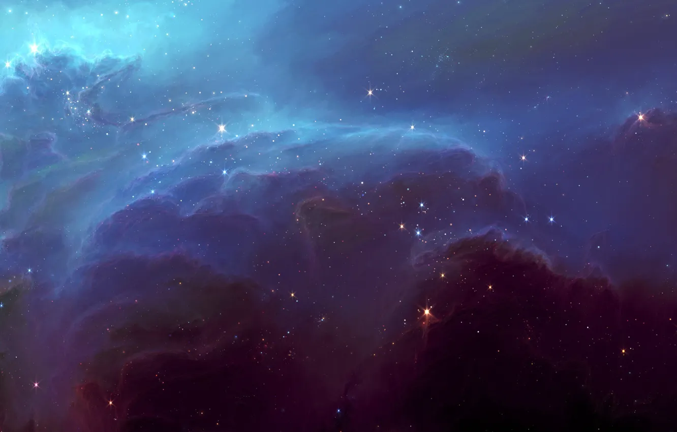 Photo wallpaper space, stars, clouds, nebula, glow, art, HellsEscapeArtist, TylerCreatesWorlds