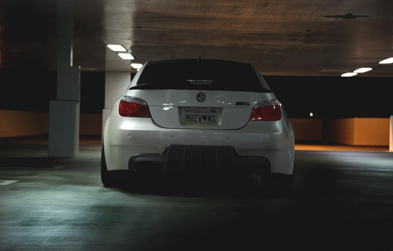 Photo wallpaper BMW, Rear view, Parking, E60, M5