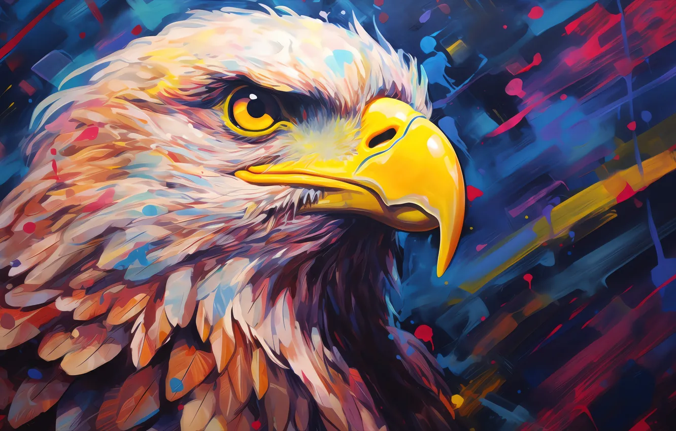 Photo wallpaper Eagle, digital, art