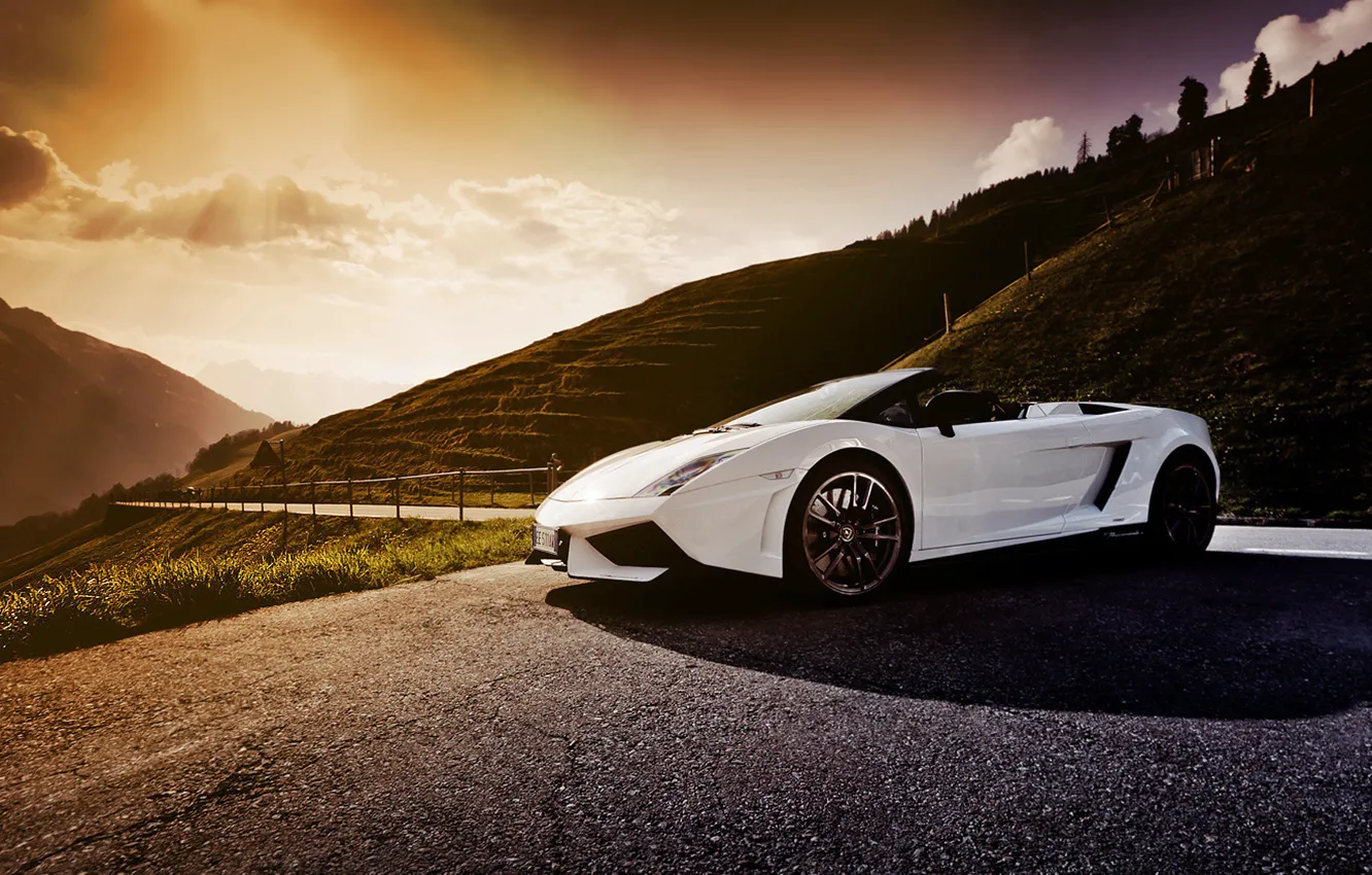 Photo wallpaper road, Lamborghini, Gallardo, supercar, Spyder, Lamborghini, LP-570-4