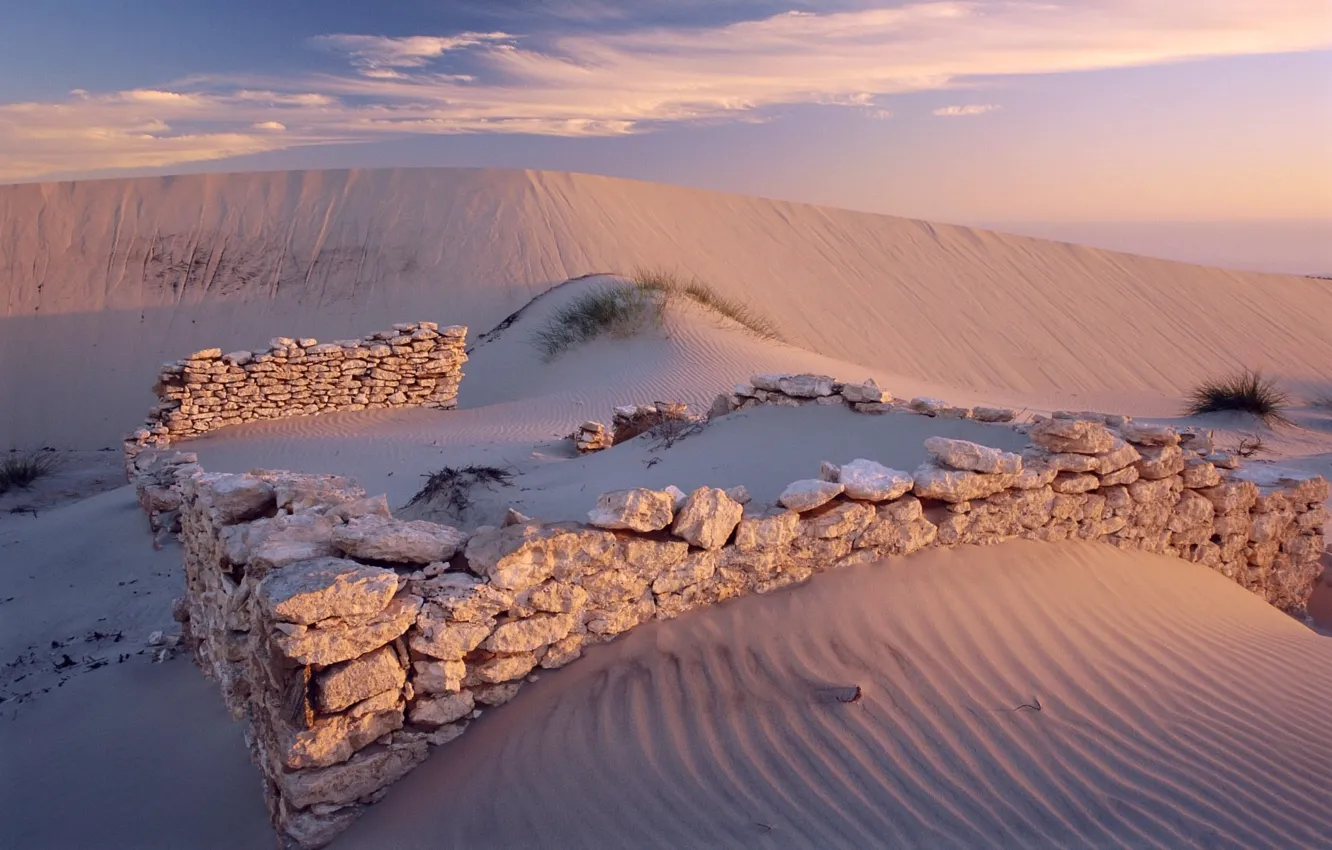 Photo wallpaper sand, stones, desert