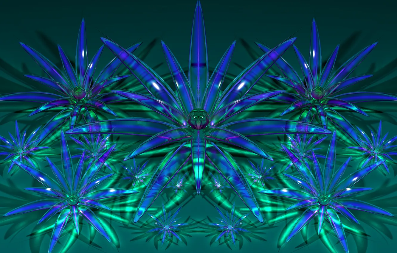 Photo wallpaper glass, flowers, bouquet, petals, plastic