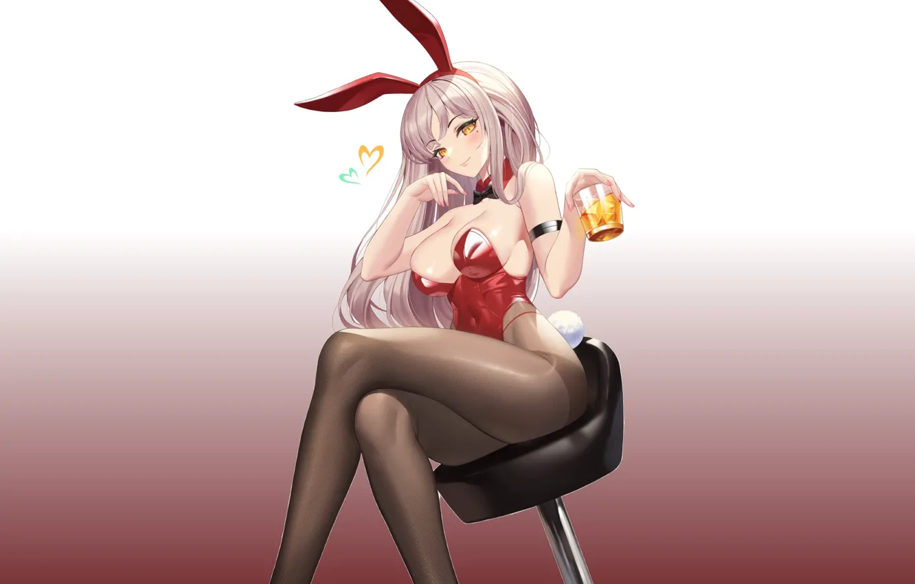 Photo wallpaper hot, sexy, legs, boobs, anime, pretty, chair, drinks