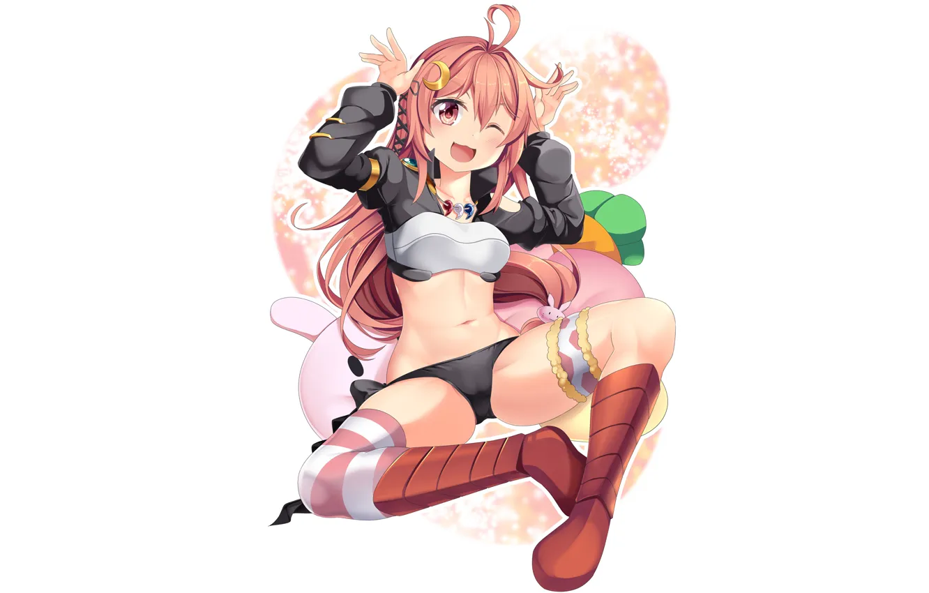 Photo wallpaper girl, sexy, lingerie, Cameltoe, panties, thighhighs, long hair, anime