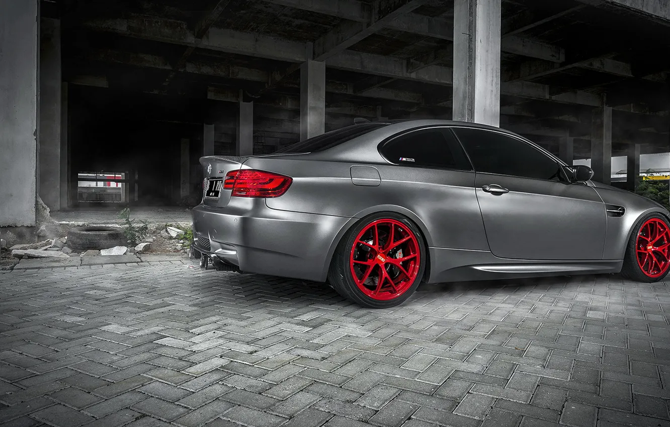 Photo wallpaper red, grey, tuning, bmw, BMW, drives, BBS