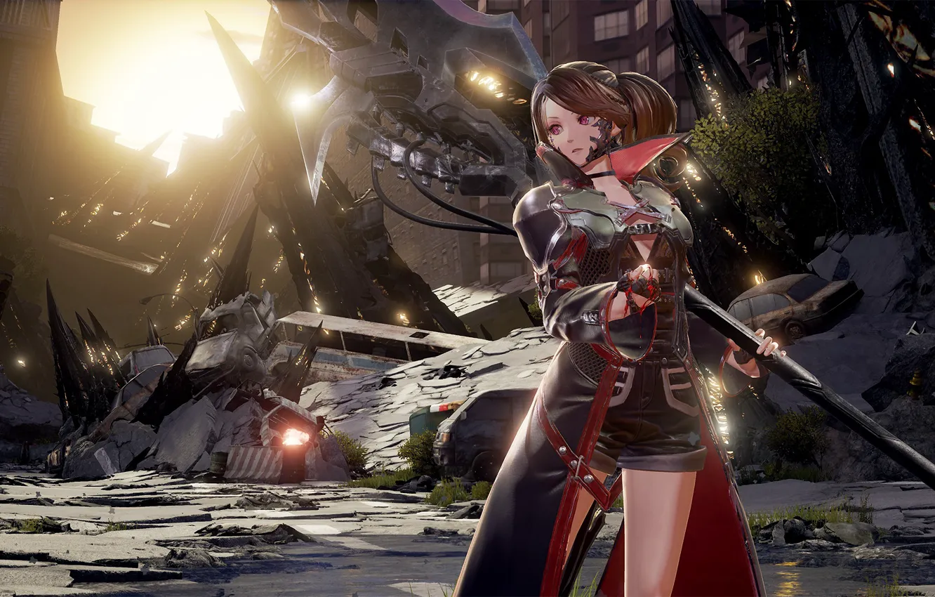 Photo wallpaper girl, the city, destruction, female protagonist, Code Vein