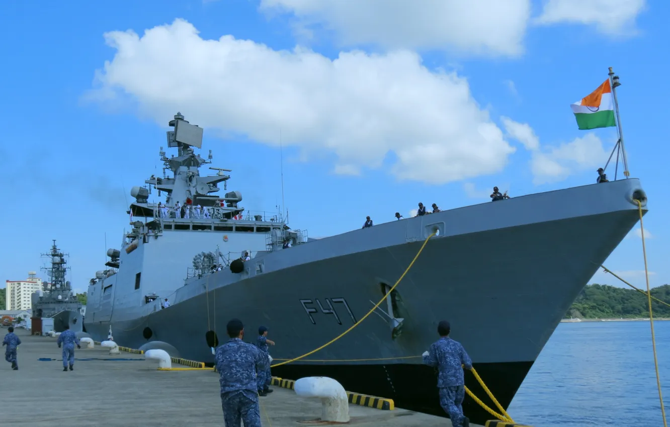 Photo wallpaper frigate, The Indian Navy, INS Shivalik