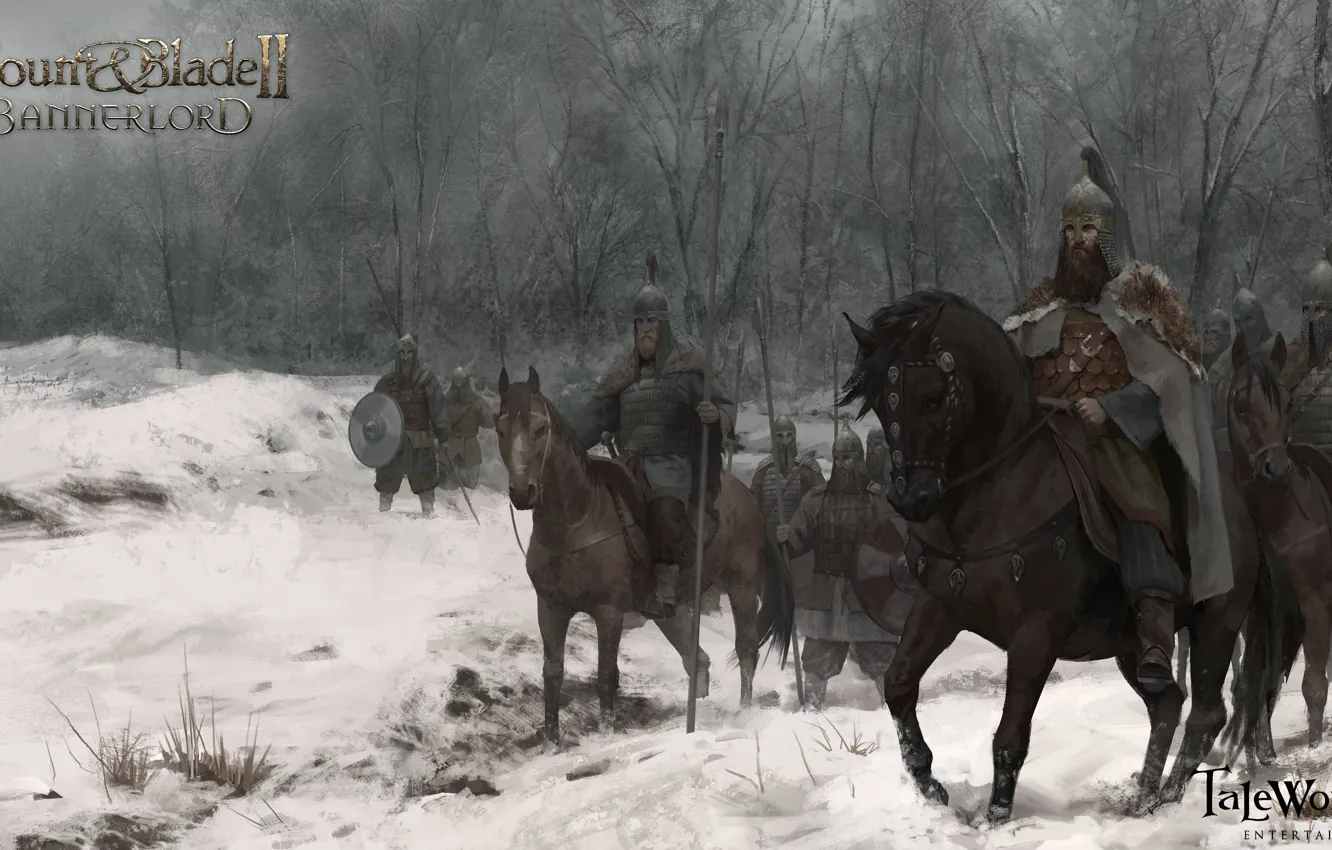 Photo wallpaper art, riders, army, Mount and Blade 2: Bannerlord, Bannerlord, Mount and Blade 2