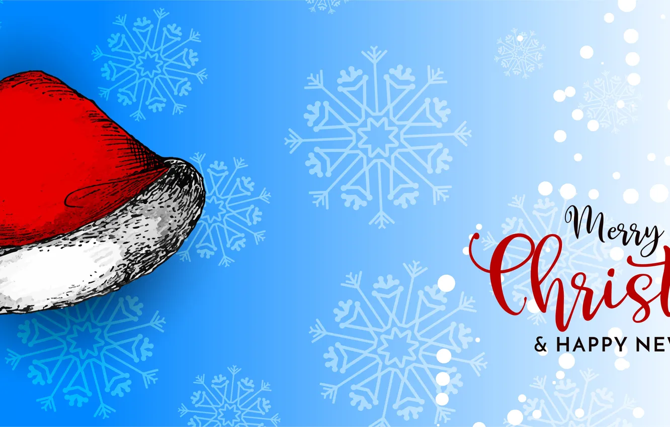 Photo wallpaper snow, snowflakes, the inscription, new year, Christmas, banner, snowfall, blue background