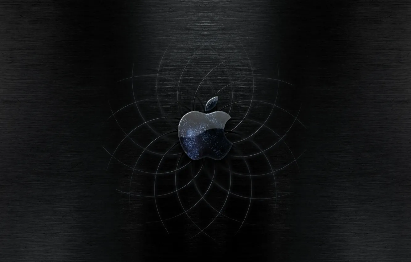 Photo wallpaper black, Apple, curves