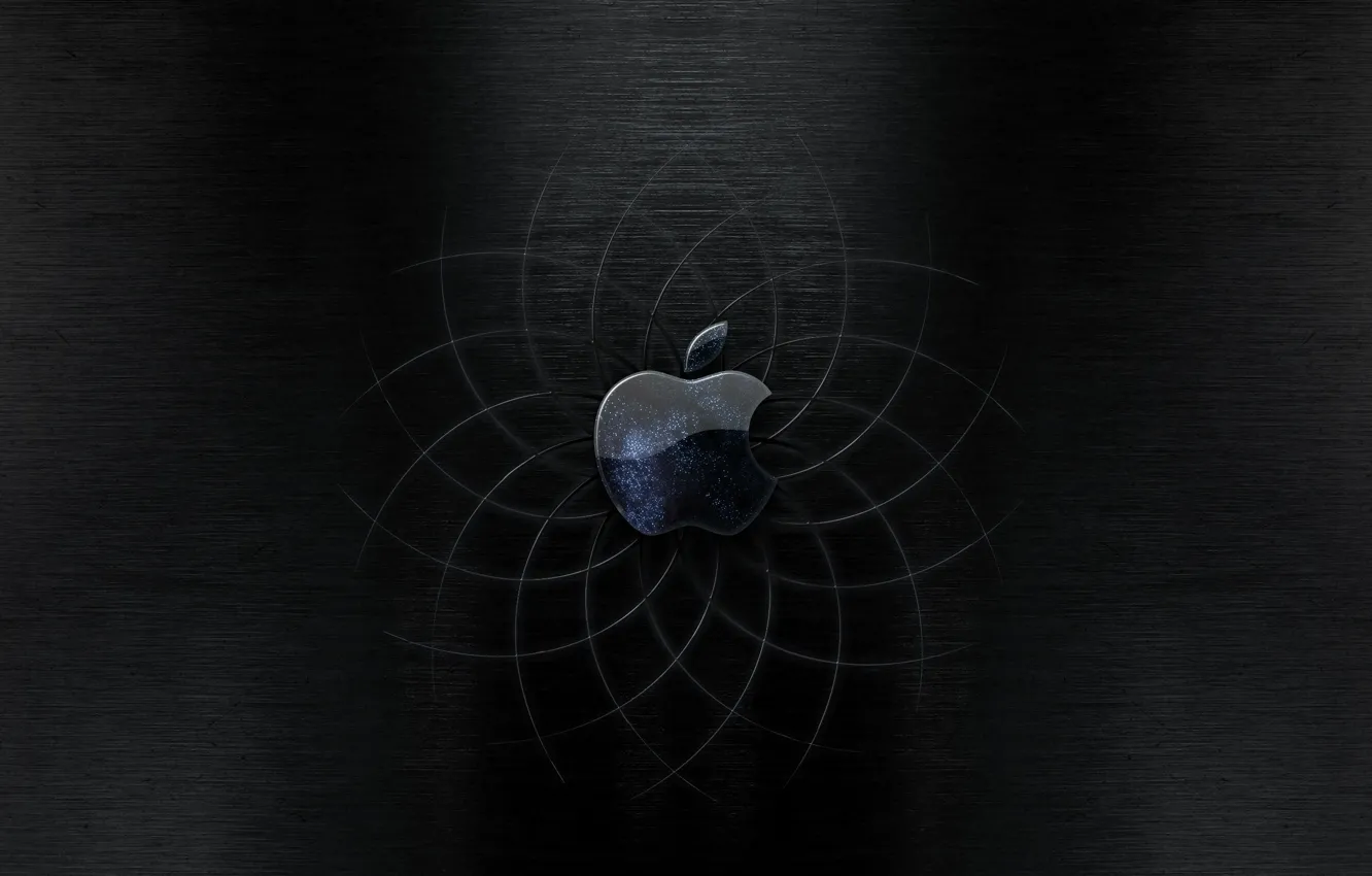 Photo wallpaper black, apple, curves