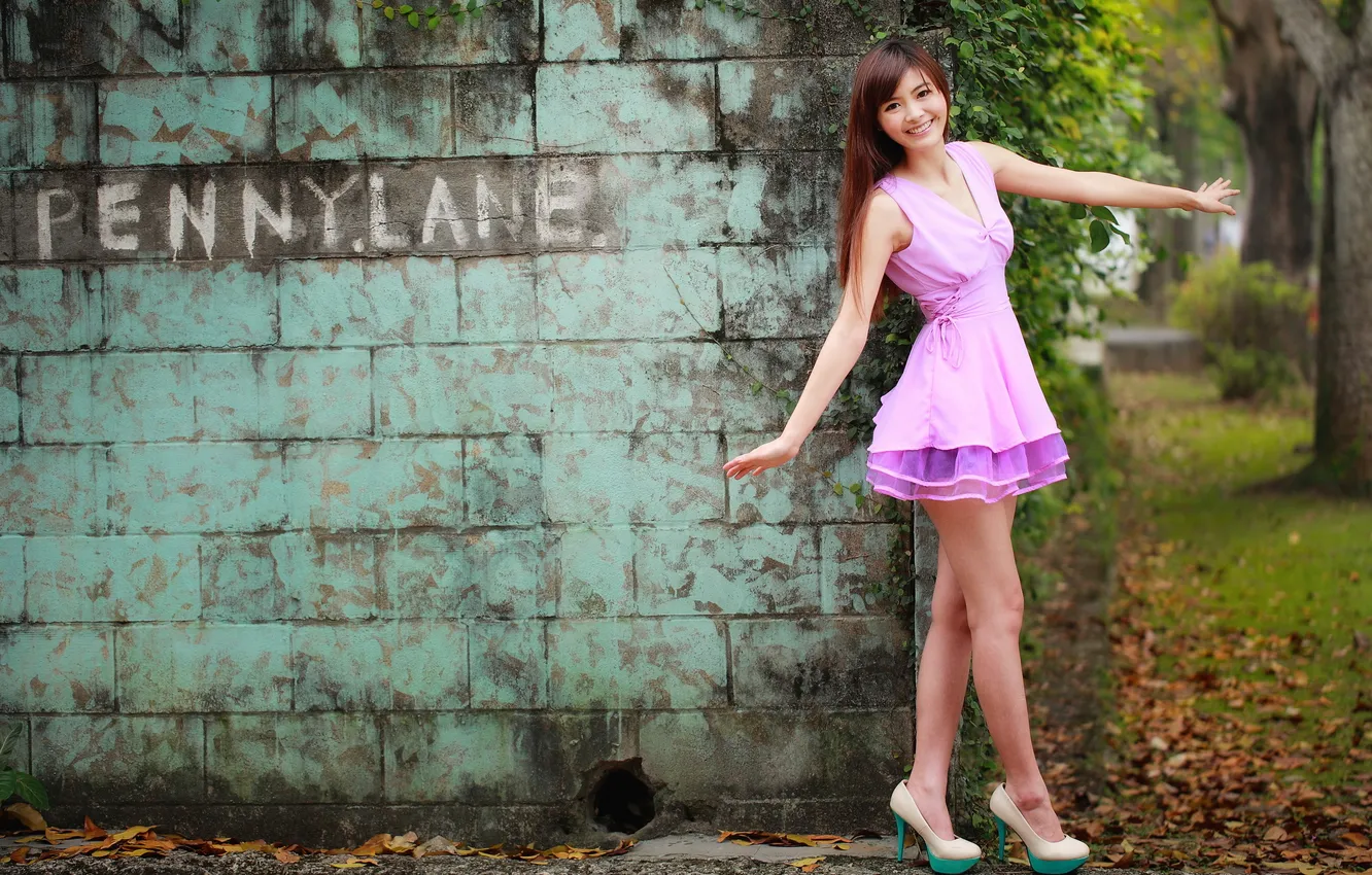 Photo wallpaper girl, pose, Asian