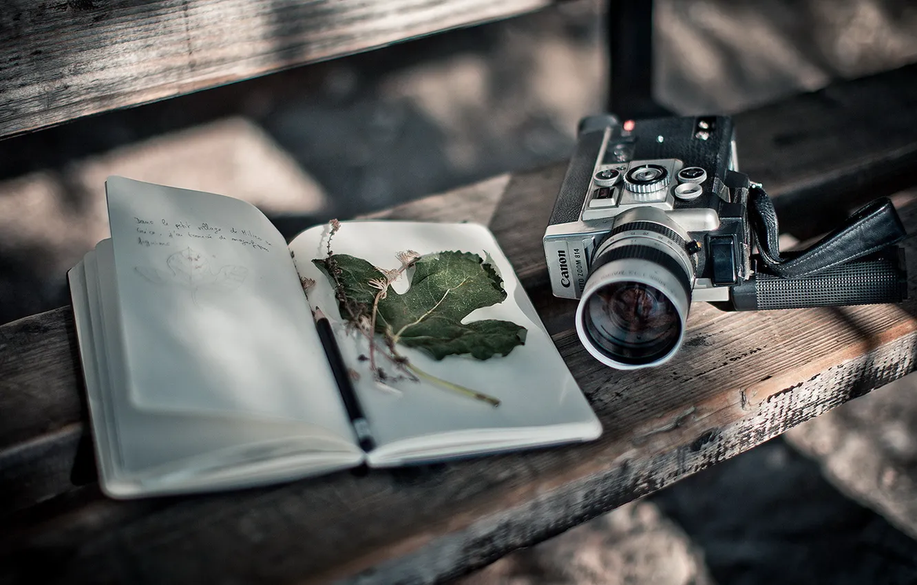 Photo wallpaper background, camera, book