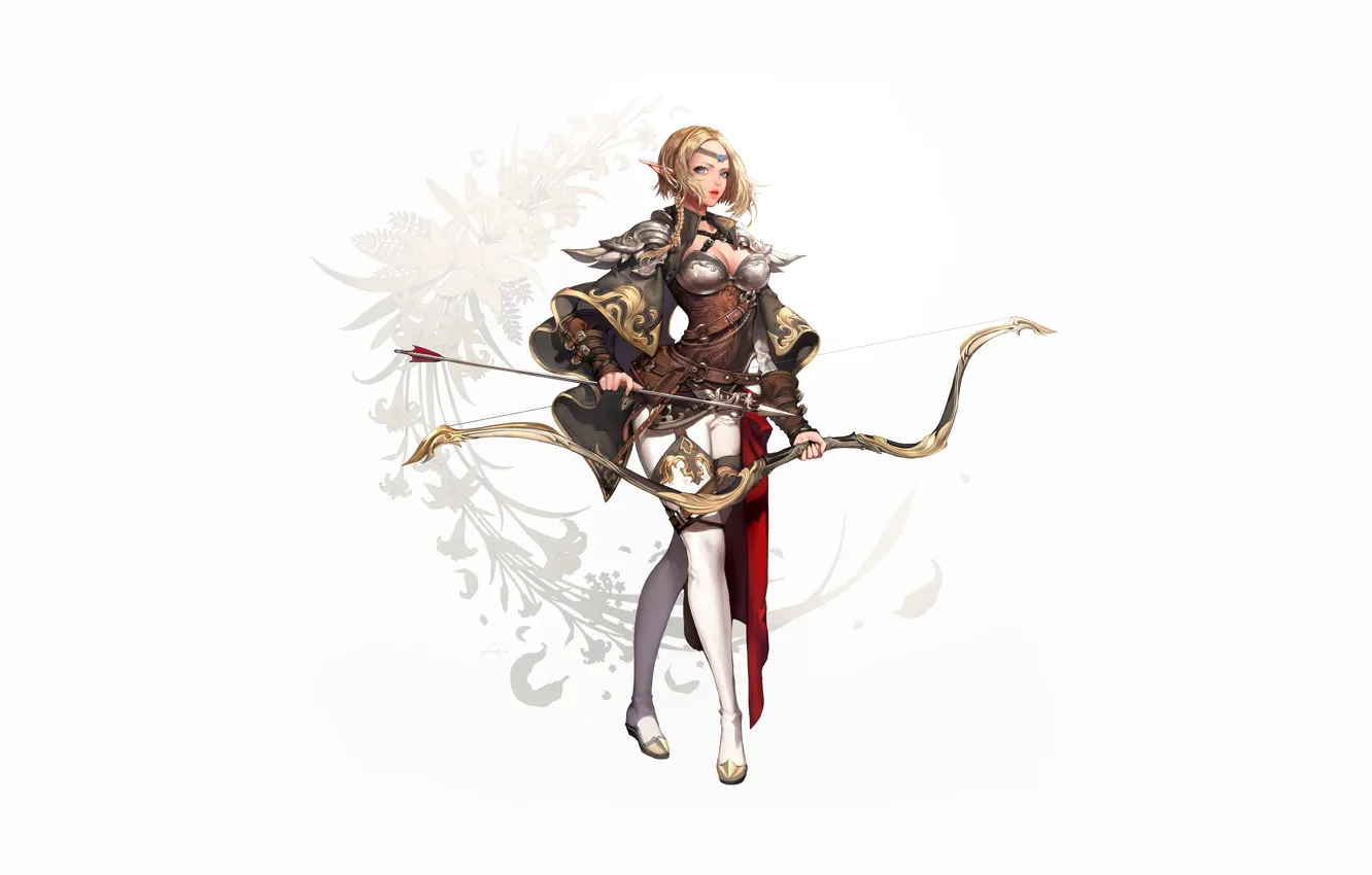 Photo wallpaper girl, fantasy, style, art, background, figure, bow, Illustration