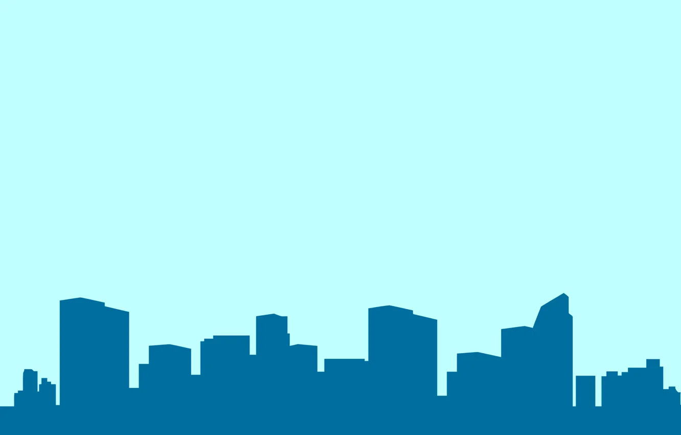 Photo wallpaper the sky, the city, home, silhouette