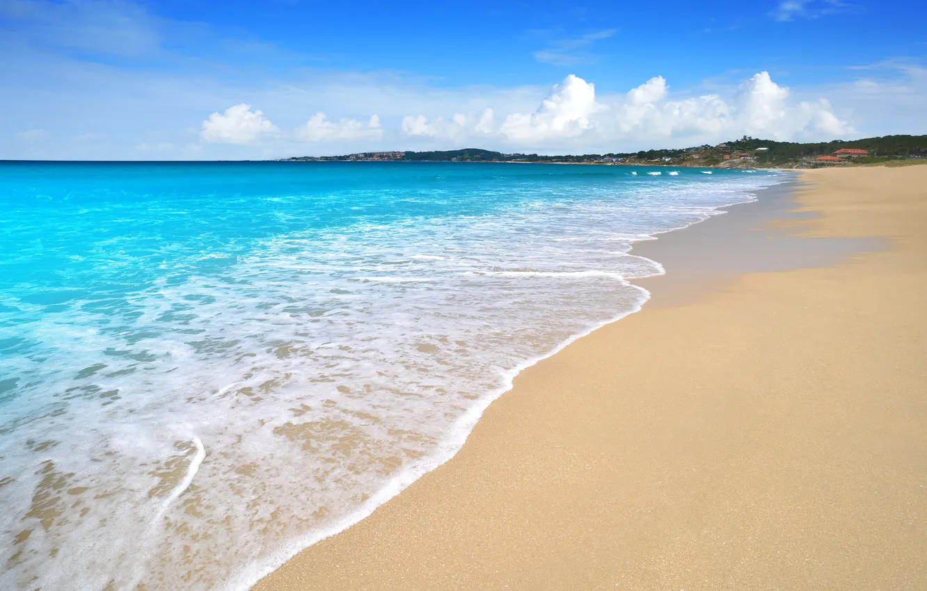 Photo wallpaper sand, sea, wave, beach, summer, the sky, shore, waves